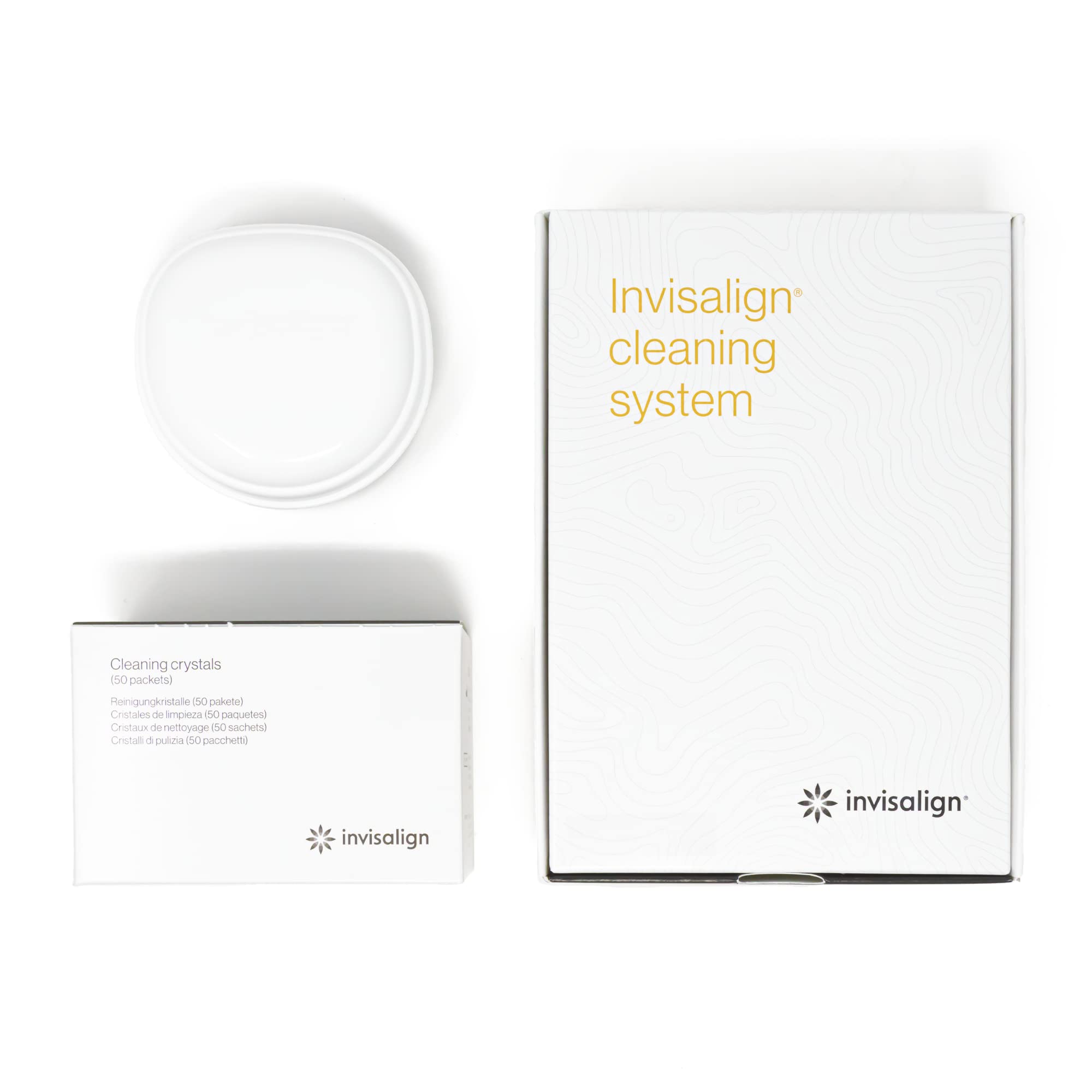INVISALIGN sobre de cristales abierto con polvo listo para disolver