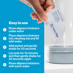 INVISALIGN etiqueta con ingredientes listados para transparencia del producto