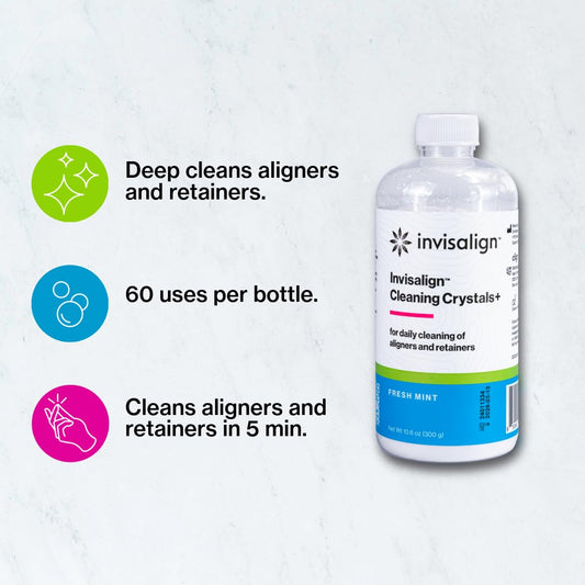 INVISALIGN polvo Cleaning Crystals+ detalle de textura para dissolución rápida