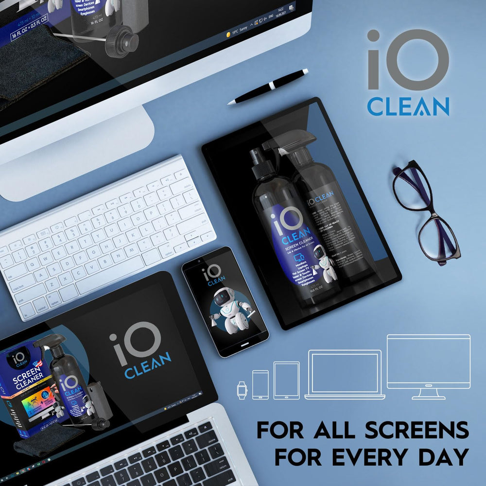 iO CLEAN limpiando lente de gafas, elimina huellas sin rayar