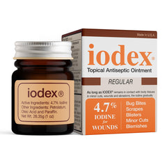 IODEX frente del tubo mostrando diseño y beneficio portabilidad