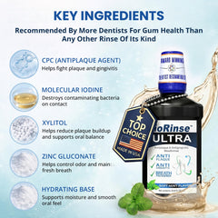 Iotech ioRinse Ultra persona enjuagando, sensación de frescura clínica inmediata