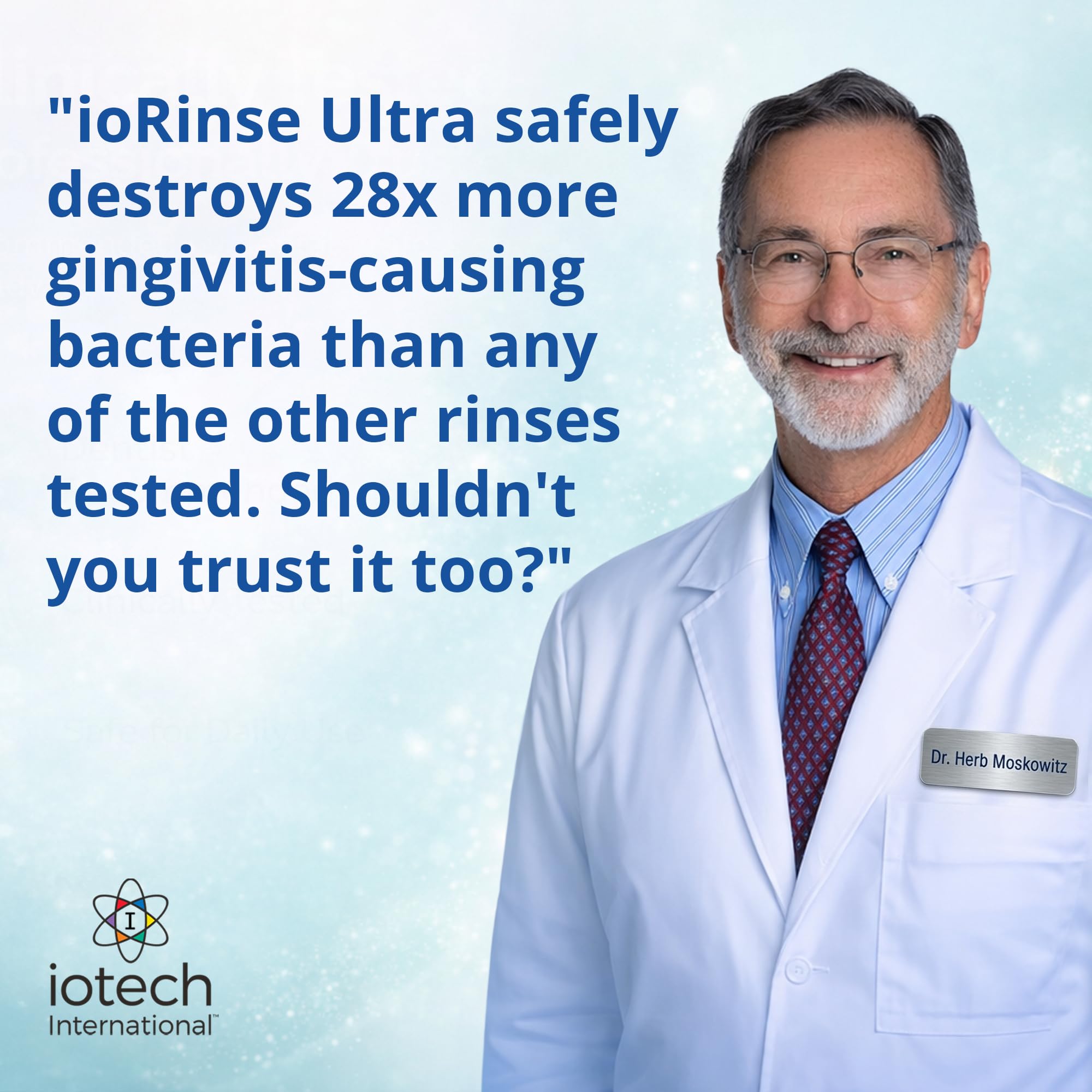 Iotech ioRinse Ultra sabor menta suave, sensación de aliento fresco duradero