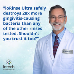 Iotech ioRinse Ultra sabor menta suave, sensación de aliento fresco duradero