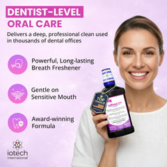 Iotech ioRinse etiqueta con ingredientes naturales y beneficios visibles