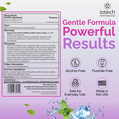 Iotech ioRinse etiqueta con ingredientes y beneficios, transparencia y confianza