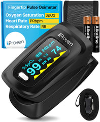 iProven OXI-27 vista frontal con pantalla legible y diseño compacto, facilita lecturas rápidas