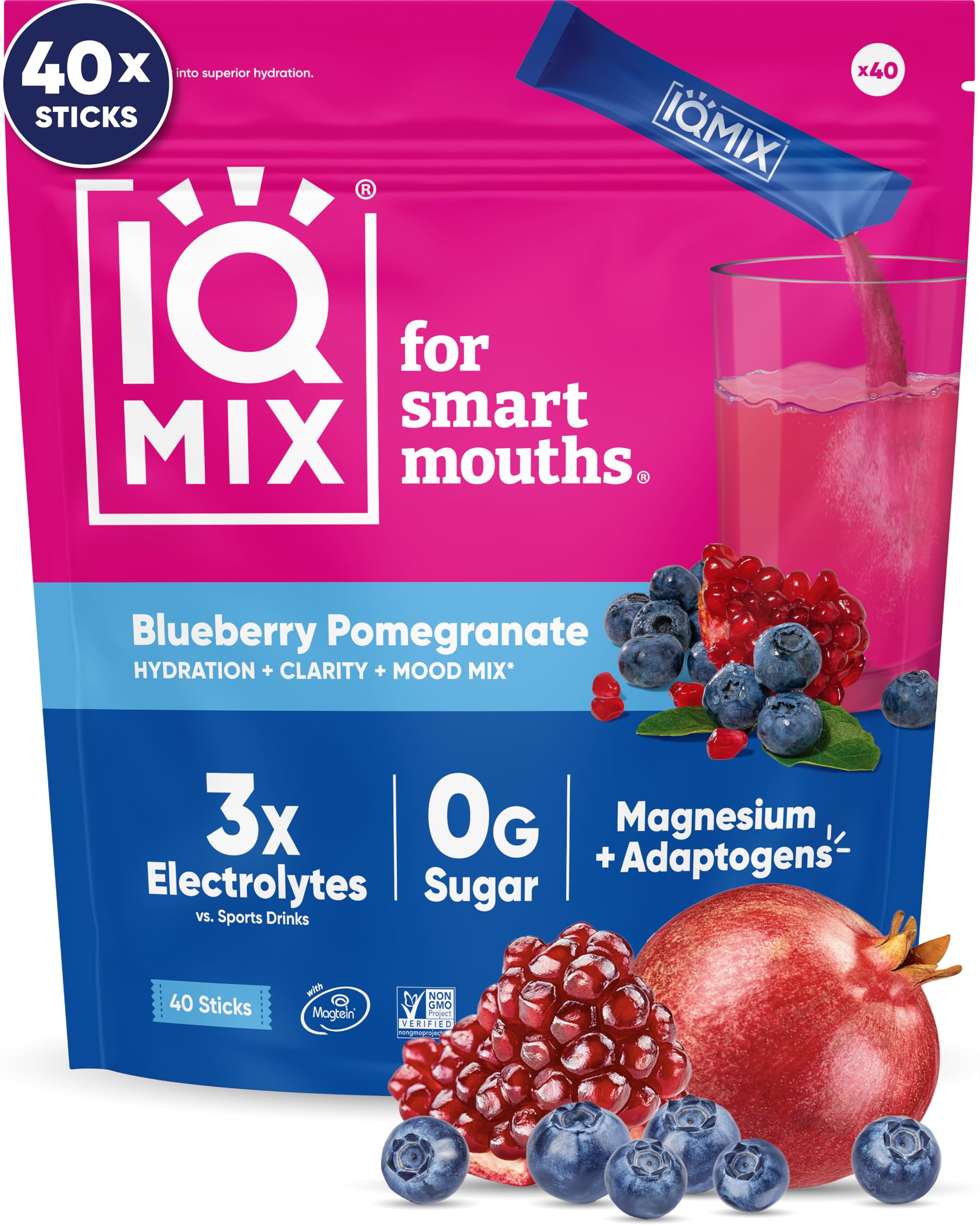 IQBAR sobres IQMIX frontal del empaque muestra cantidad y sabor