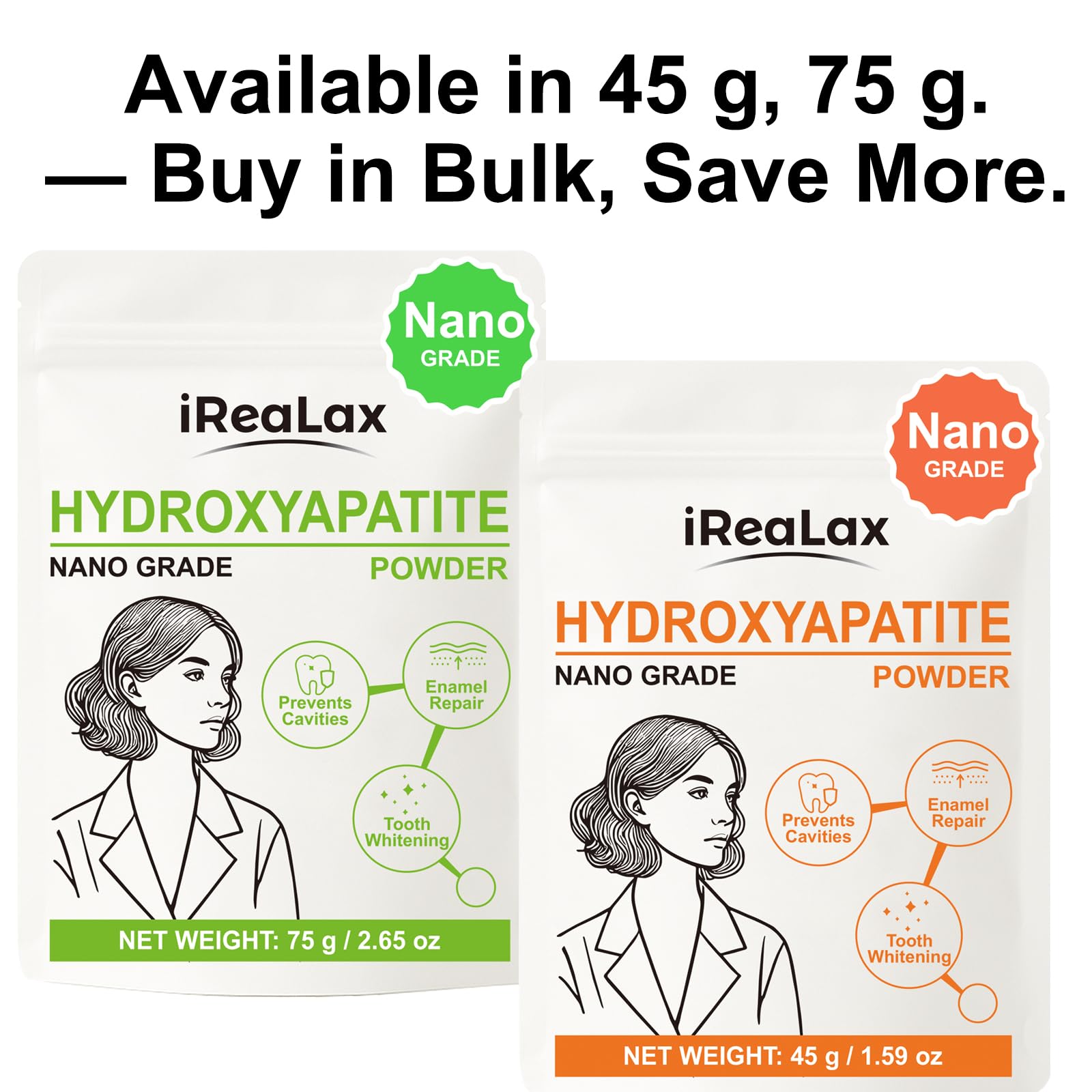 iReaLax tamaño comparativo del frasco para referencias prácticas