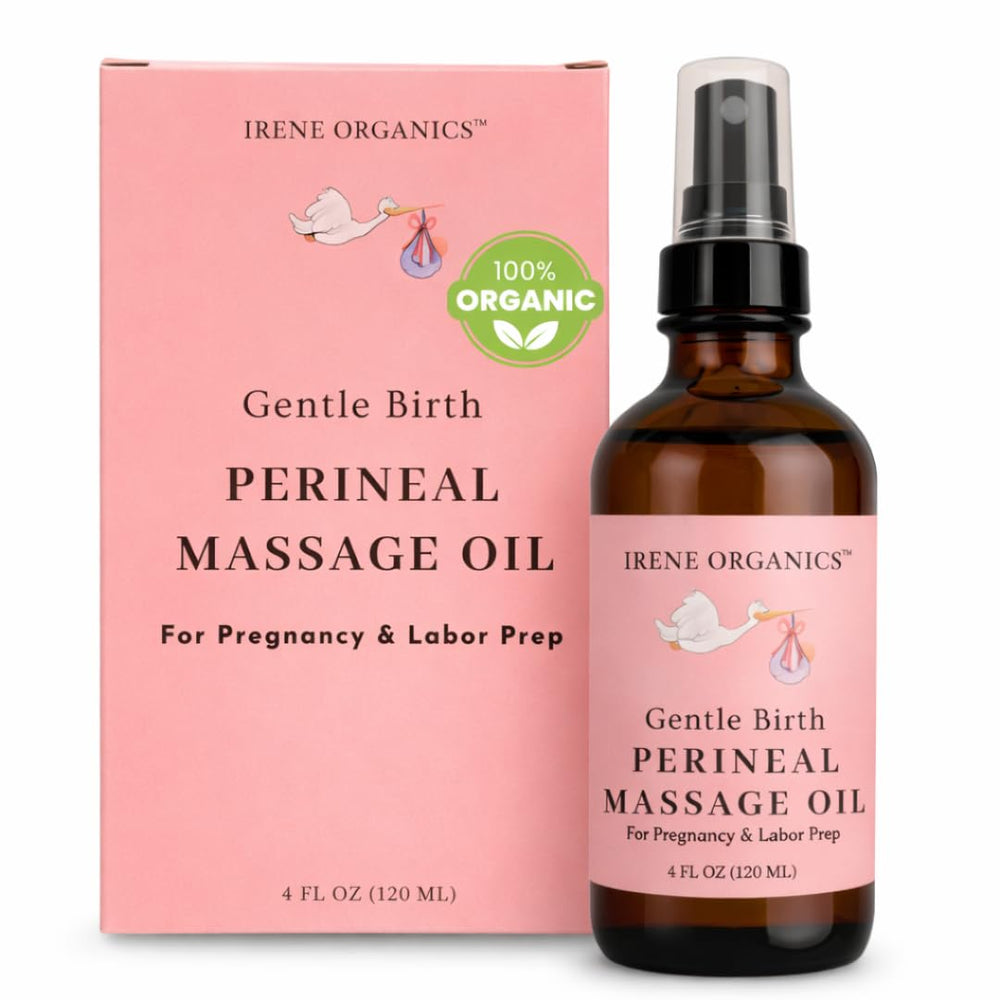 Irene Organics frontal del producto mostrando envase de vidrio y beneficio hidratación