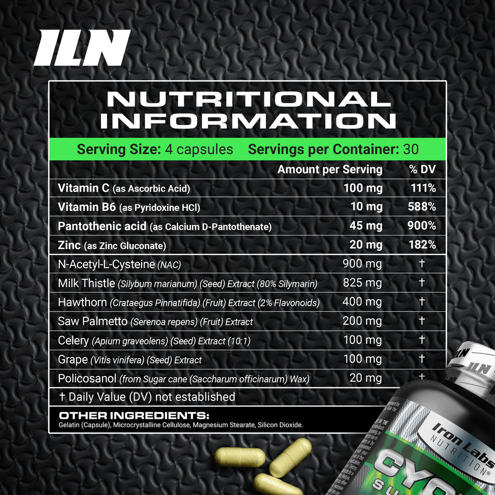 Iron Labs Nutrition detalle de etiqueta con ingredientes clave y dosificación visible