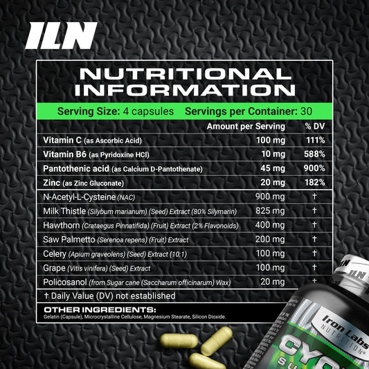 Iron Labs Nutrition detalle de etiqueta con ingredientes clave y dosificación visible