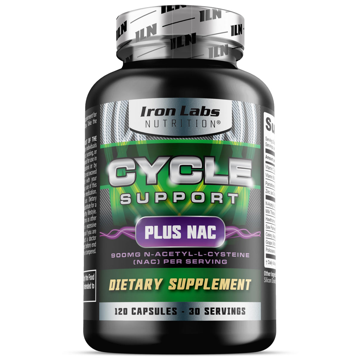 Iron Labs Nutrition envase frontal mostrando etiquetas claras y beneficio de soporte