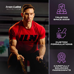 Iron Labs Nutrition lista de ingredientes en la etiqueta para referencia transparente