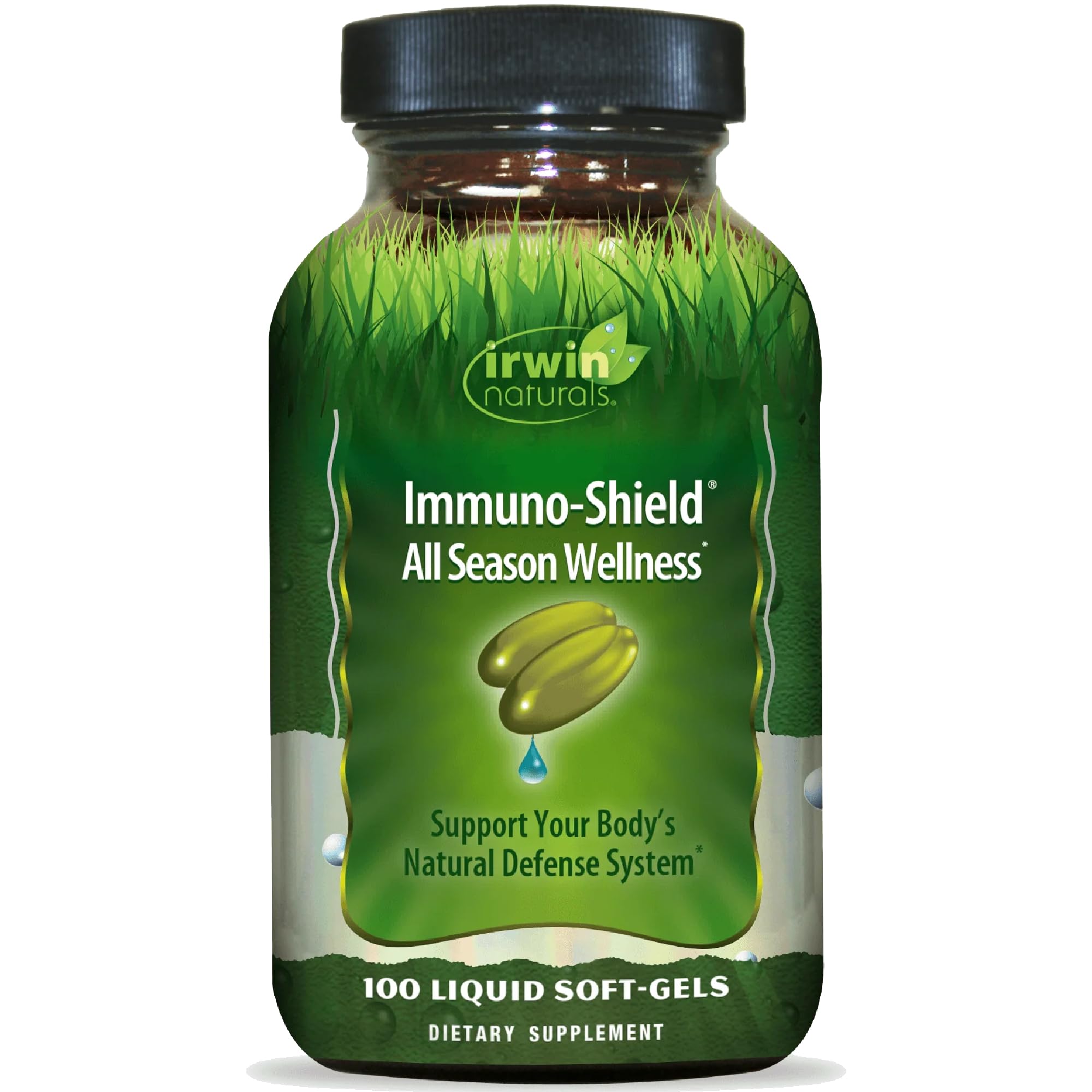 Irwin Naturals frasco frontal mostrando etiqueta y beneficios visibles