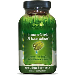 Irwin Naturals frasco frontal mostrando etiqueta y beneficios visibles