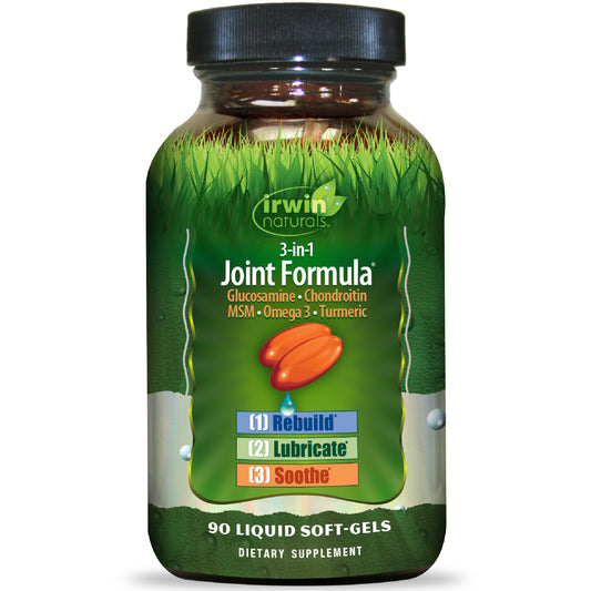 Irwin Naturals imagen frontal del envase mostrando el producto y beneficio de soporte articular