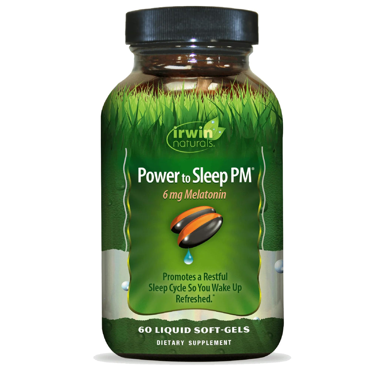 Irwin Naturals envase frontal mostrando nombre y beneficio de sueño