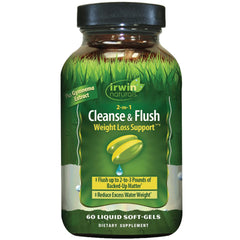 Irwin Naturals frontal del envase mostrando 60 softgels y beneficios claros