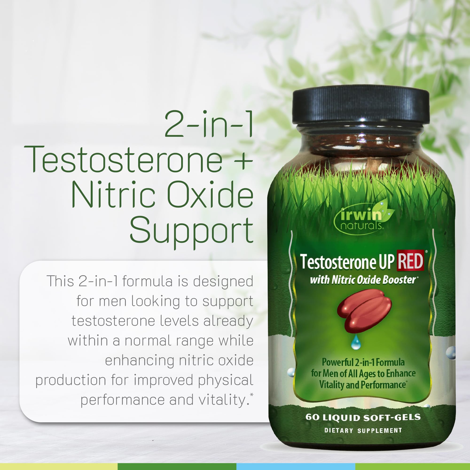 Botella Irwin Naturals en manos para apreciar el tamaño y facilidad de uso