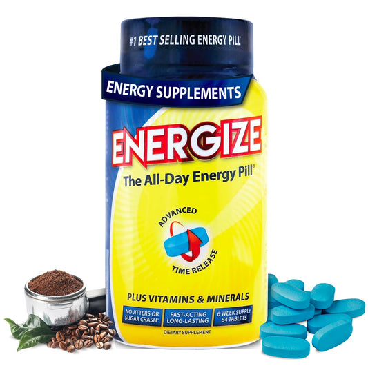 iSatori Energize frente del empaque mostrando dosis y beneficio de energía sostenida
