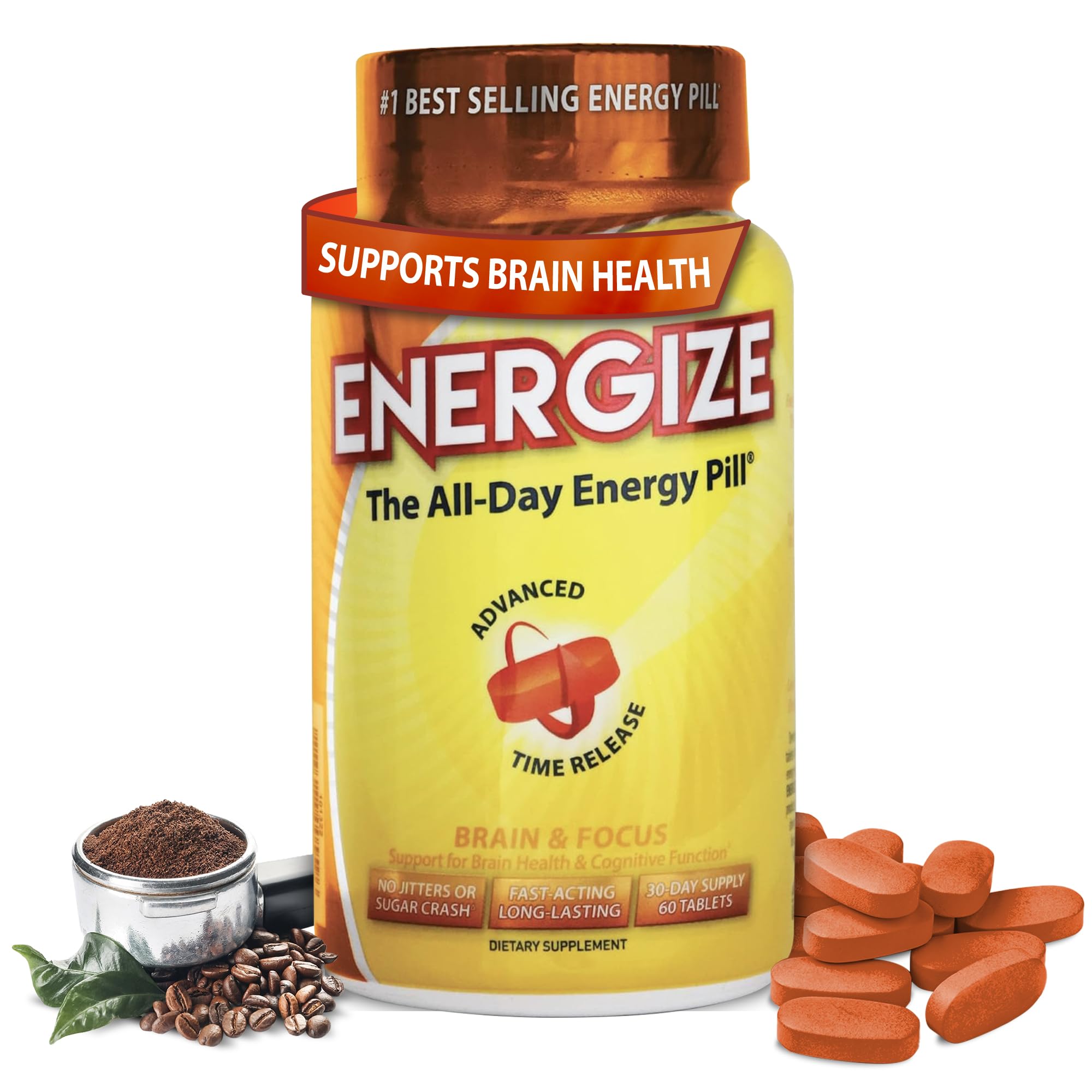 iSatori Energize frontal del envase mostrando la marca y beneficio energía sostenida