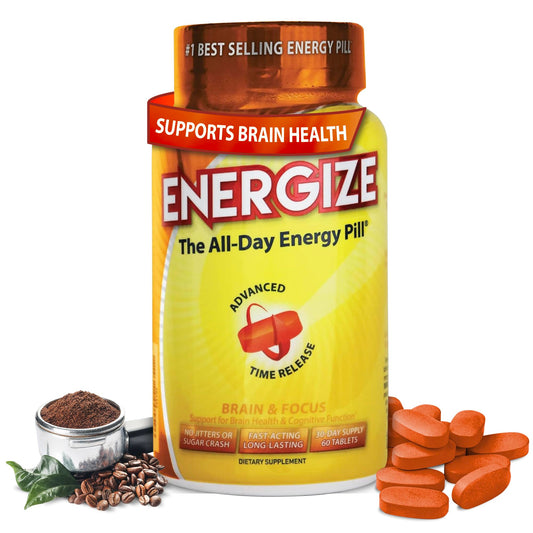 iSatori Energize frontal del envase mostrando la marca y beneficio energía sostenida