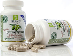 Island Nutrition comparación de tamaño de la cápsula junto a moneda
