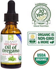 Island Nutrition botella sobre fondo mediterráneo que transmite origen natural