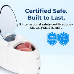 iSonic F3900 colocado en baño, mantiene aparatos dentales frescos