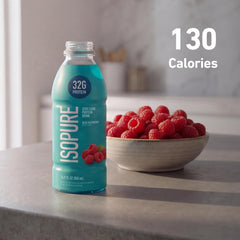 Isopure pack de 12 botellas mostrando stock y conveniencia de compra