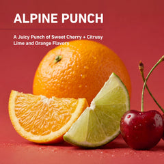 Persona sosteniendo botella Isopure Alpine Punch para consumo inmediato