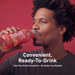 Botella Isopure Alpine Punch en escena de picnic como bebida refrescante