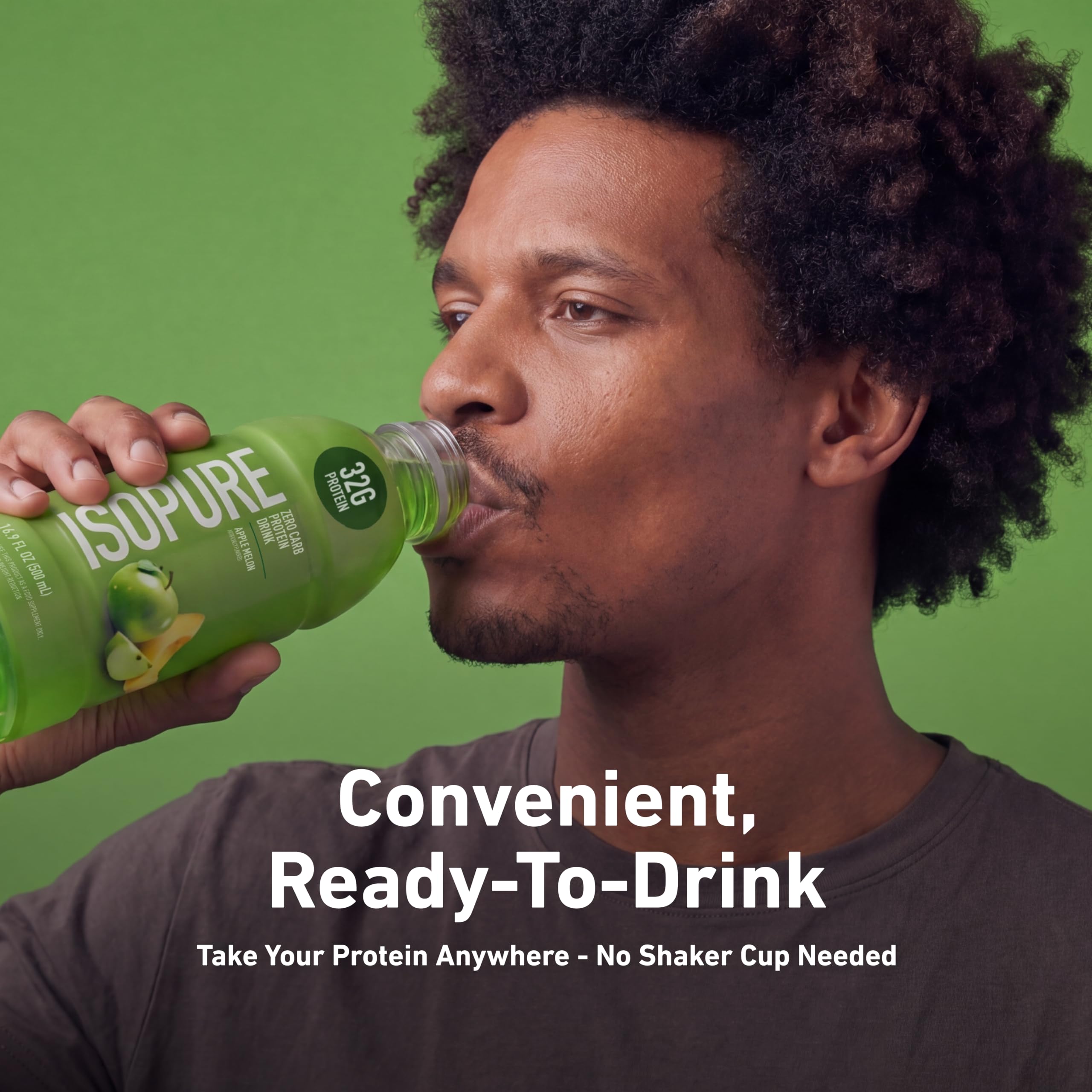 Isopure botella en cocina moderna para consumo diario y conveniencia