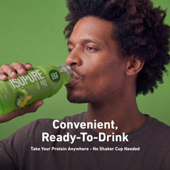 Isopure botella en cocina moderna para consumo diario y conveniencia