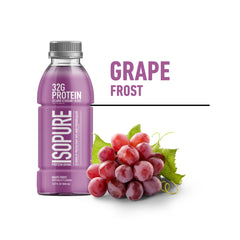 Isopure botella en mano, lista para beber tras entrenar o en camino