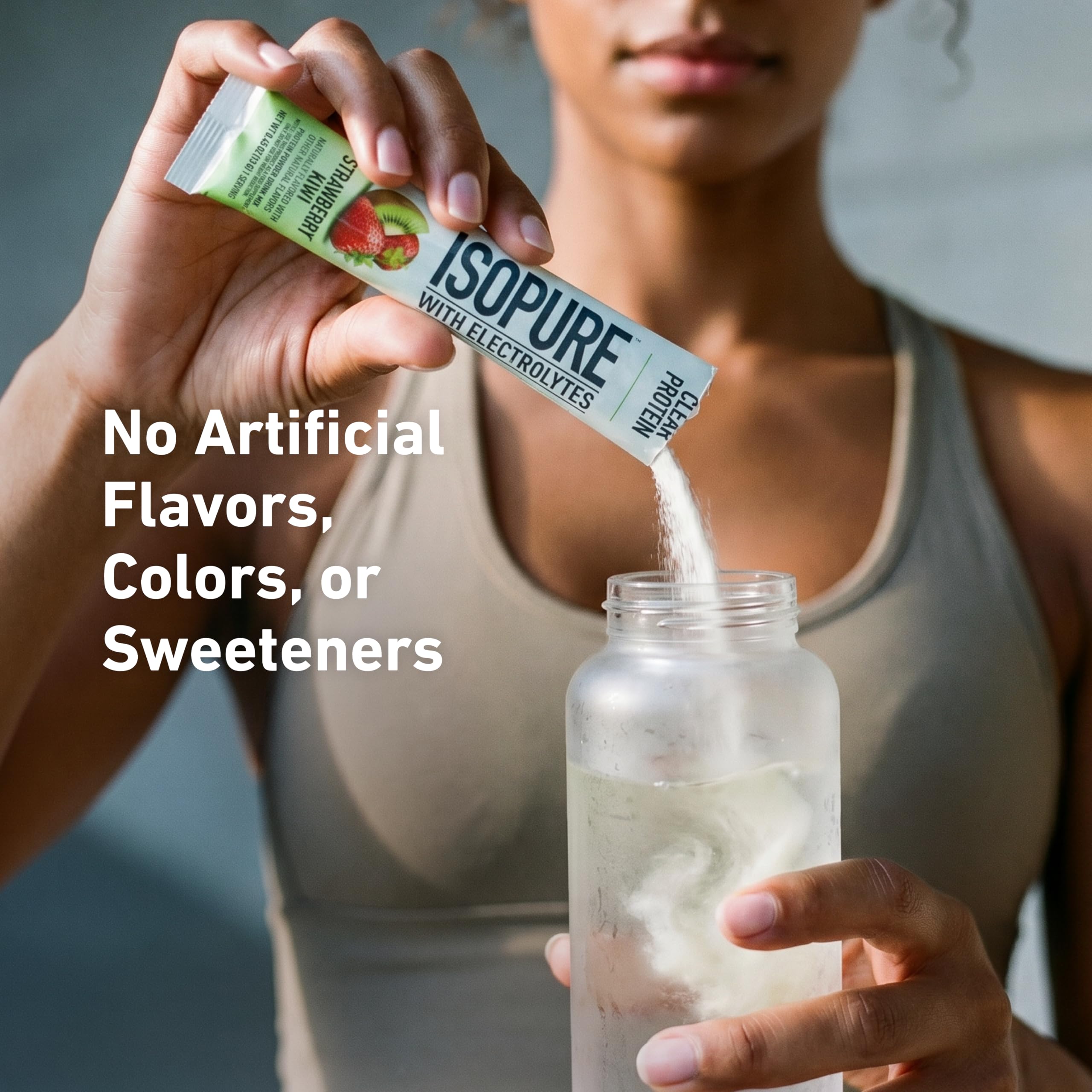 Isopure etiqueta con información nutricional y transparencia
