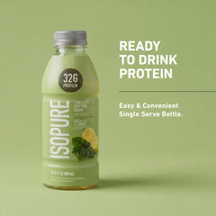 Isopure etiqueta nutricional enfocada, clarifica contenido limpio