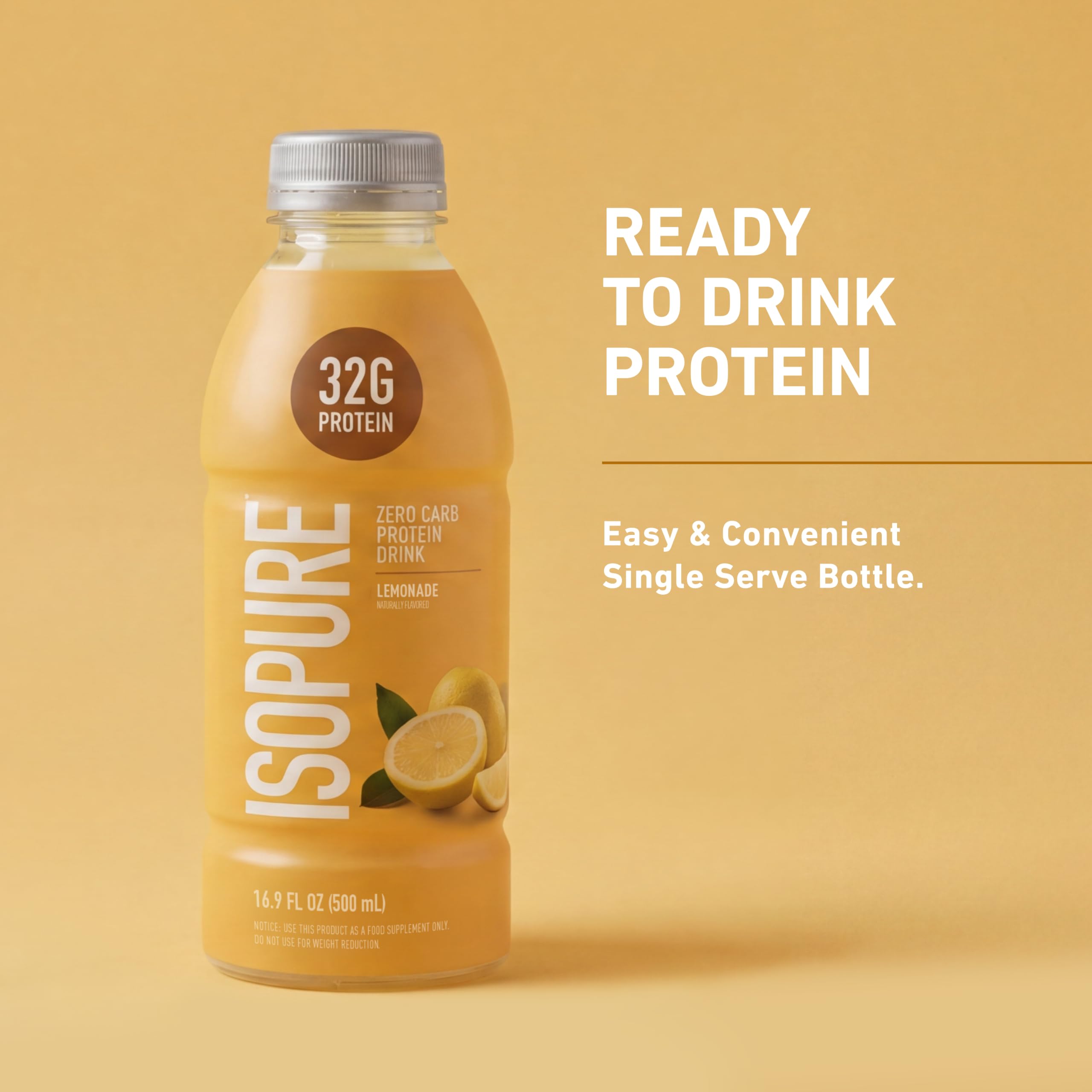 Isopure etiqueta cerca, muestra 32 g proteína limpia