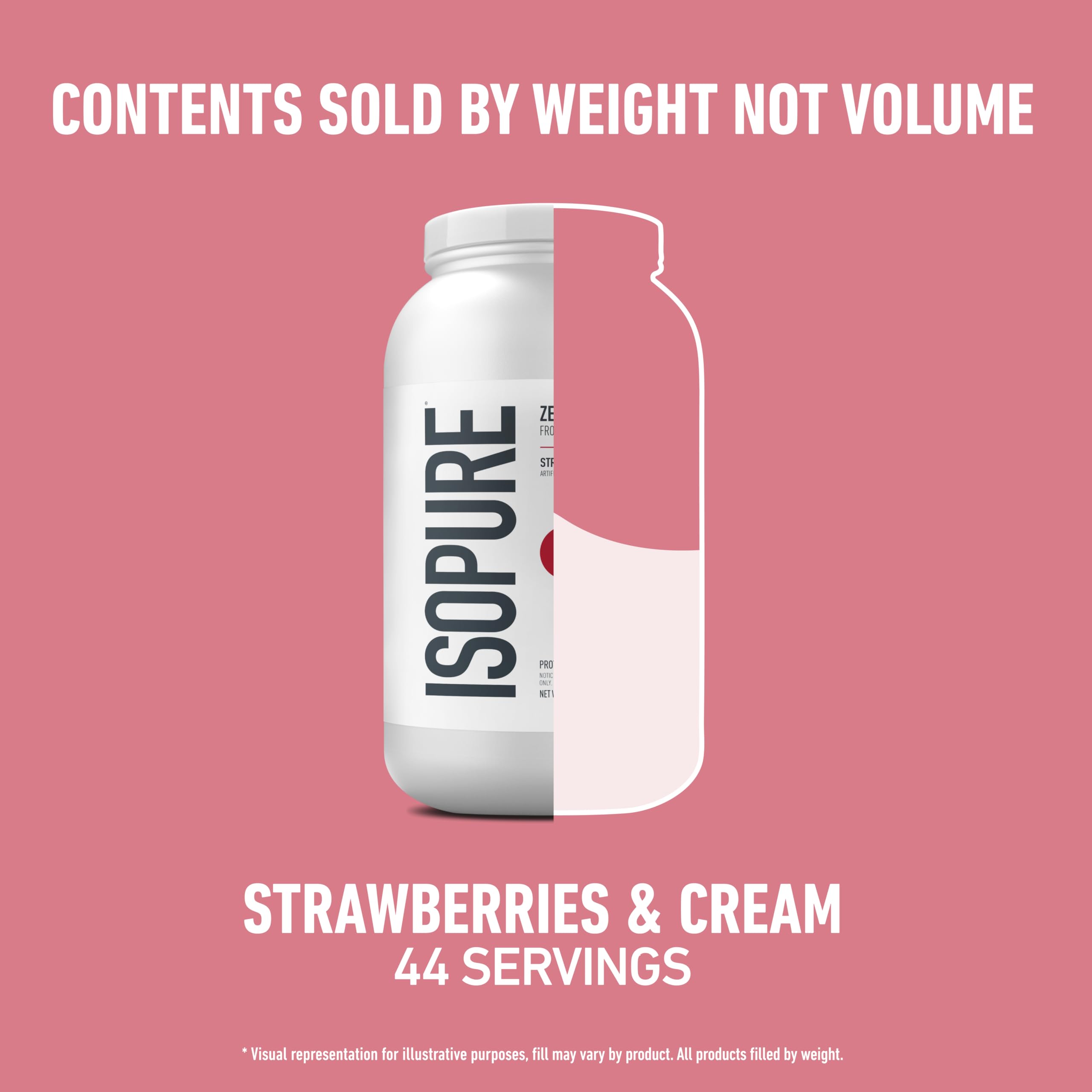 Isopure detalle de las fresas y crema que indica sabor atractivo y natural