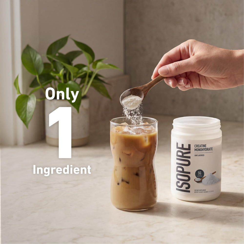 Isopure etiqueta nutricional legible que destaca ingredientes puros