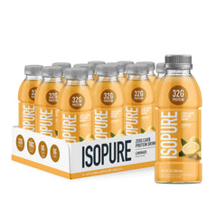 Isopure botella limonada frontal, aporte proteico inmediato