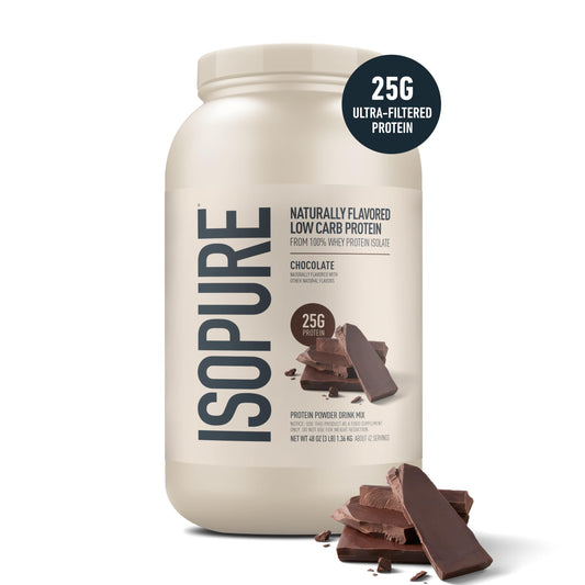 Isopure polvo textura cercana muestra finura y fácil disolución