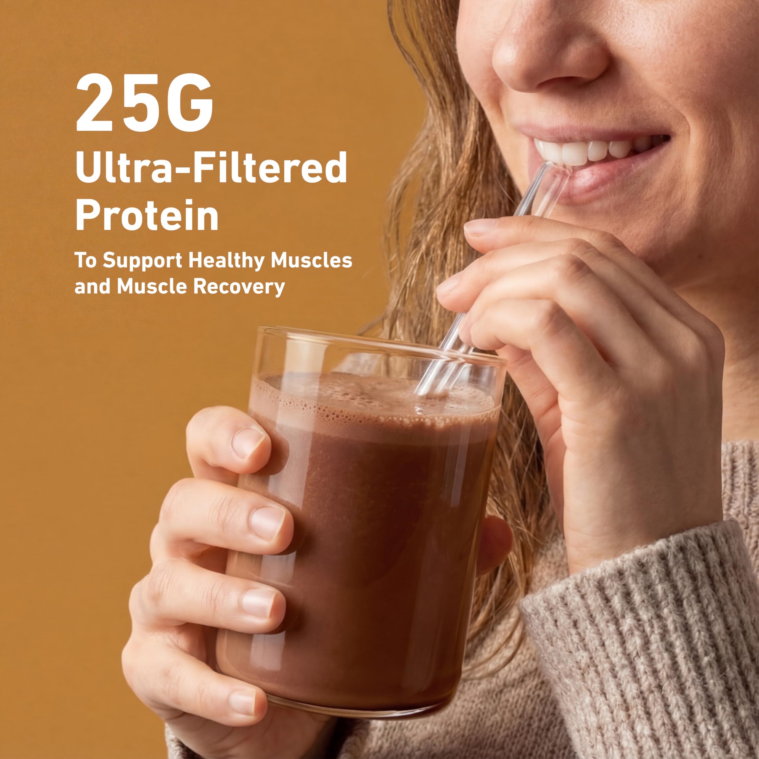 Isopure batido en vaso sabor chocolate cacahuate, ofrece energía post-entreno