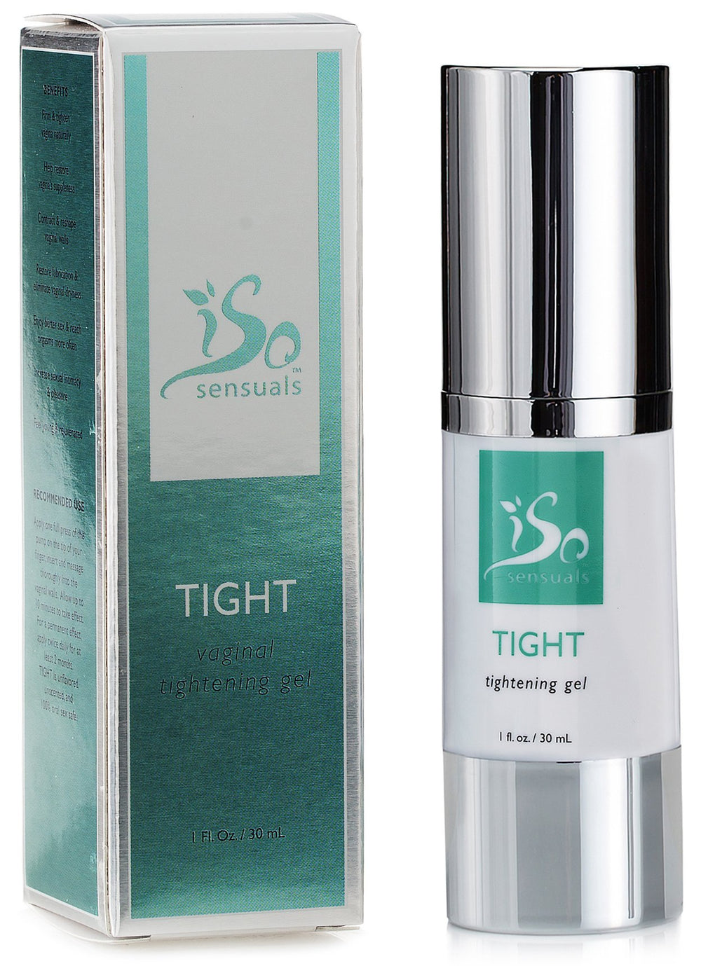 IsoSensuals TIGHT frasco frontal mostrando diseño y tono reafirmante