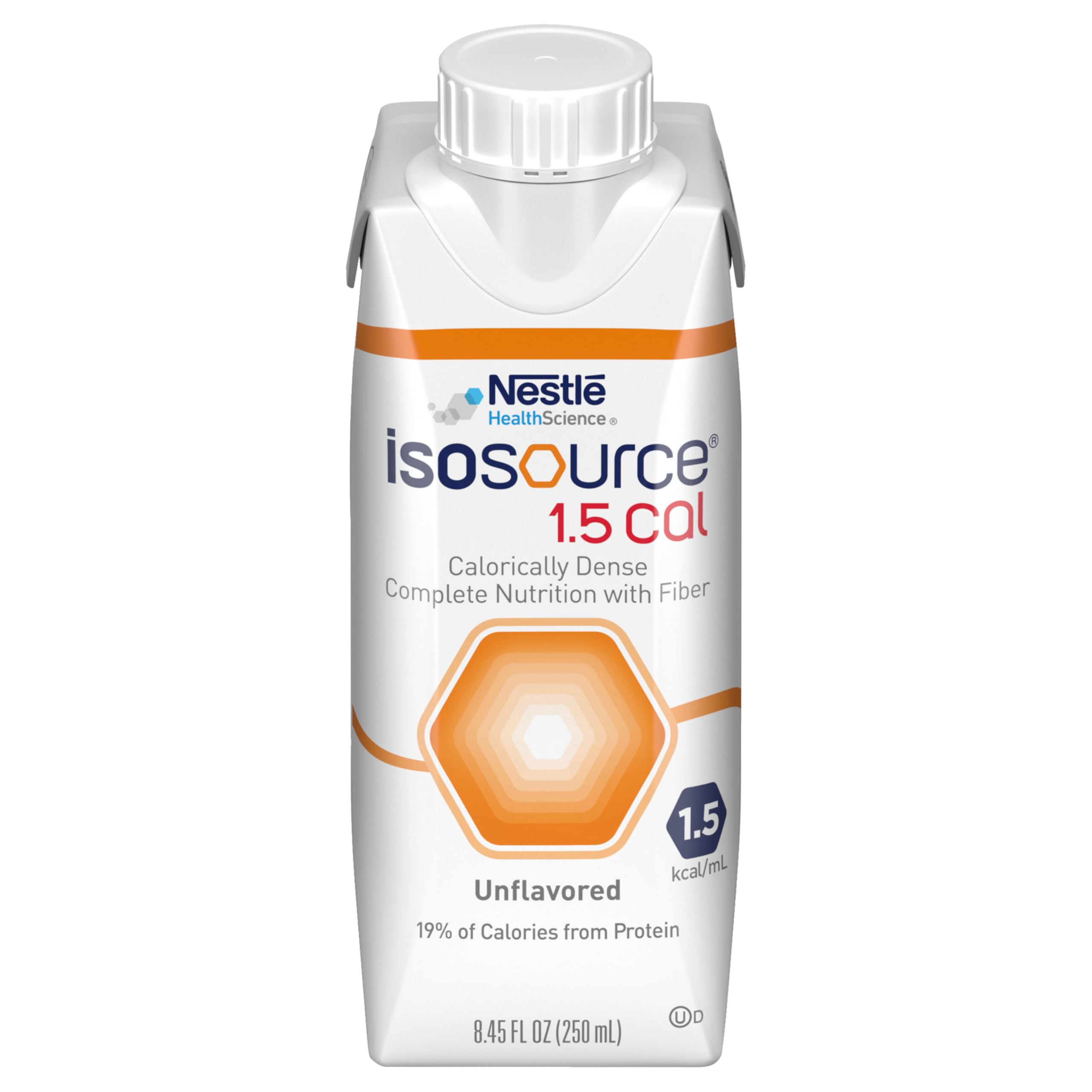 Isosource envase frontal mostrando etiqueta y ventaja de alta energía