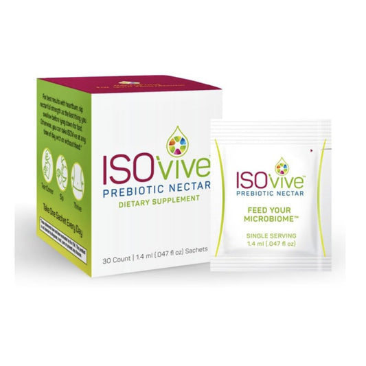 ISOThrive ISOVive frente del empaque mostrando cantidad y beneficios