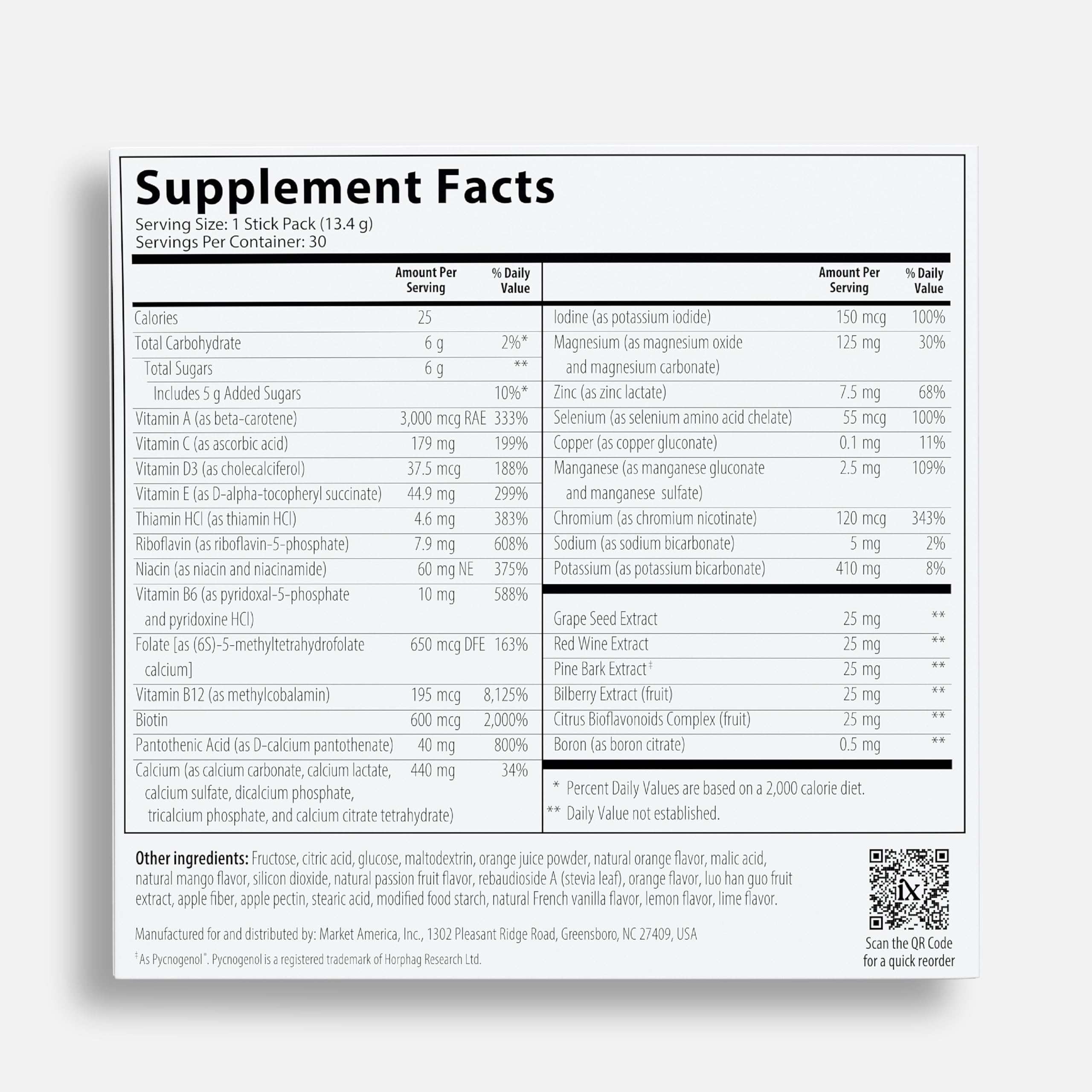 Isotonix tamaño del sobre comparado con mano para referencia práctica