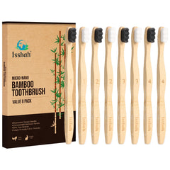 Isshah cepillo de bambú frente pack, diseño ecológico y cómodo