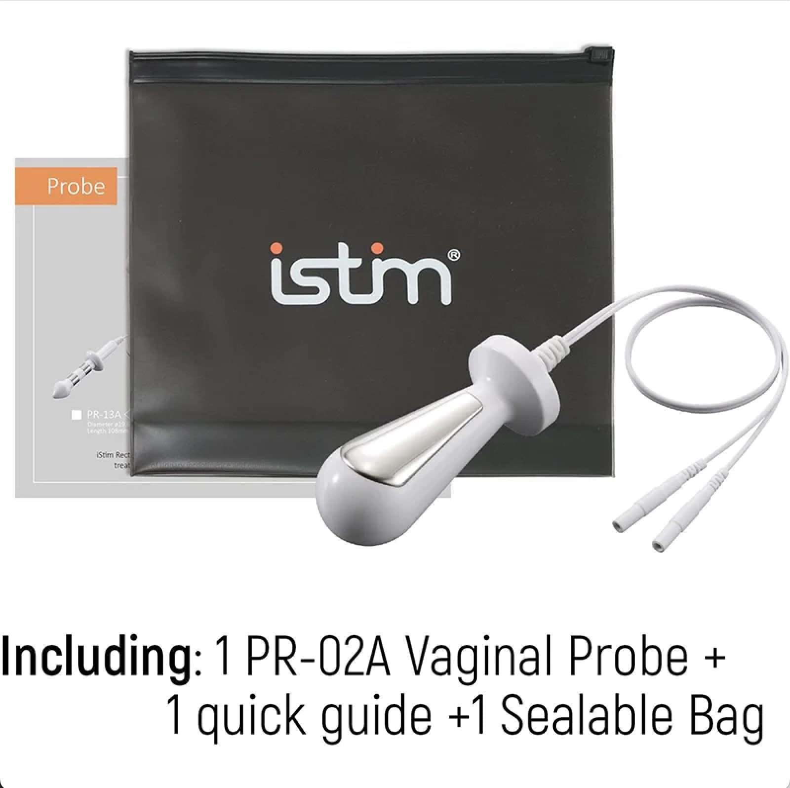 iSTIM PR-02 en uso simulado con estimulador para visualización de rutina